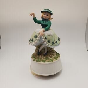 Vintage Irish Step Dancing Girl Music Box Figurine Schmid Bros